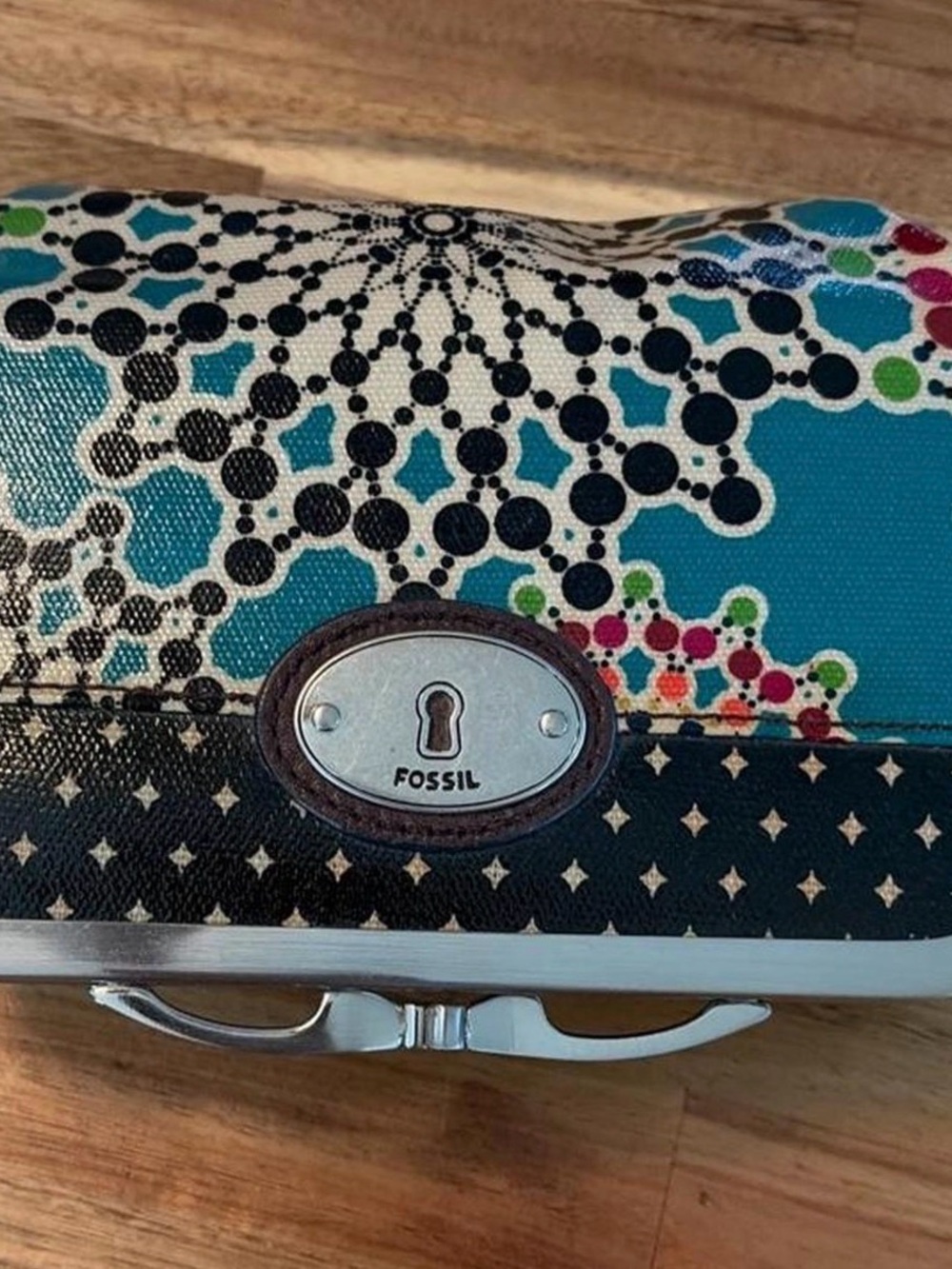 Fossil Turquoise Multicolor Jewelry Box/Cosmetic Case